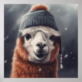 Adsible ginger alpaca wear beanie poster