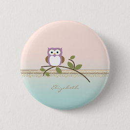 Adsible Girly Cute Uggla,Personlig Knapp