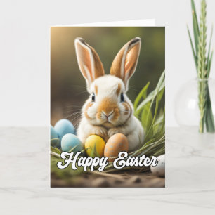 Adsible Glad påsk Bunny Helgkort