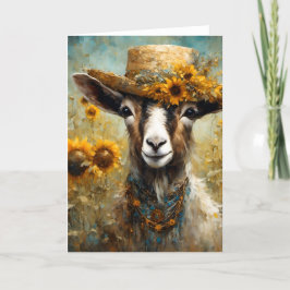 Adsible Goat in a Solros Fält Kort