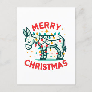 Adsible God jul Donkey Vykort