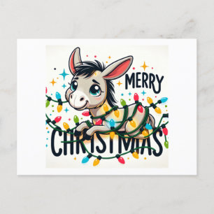 Adsible God jul Donkey Vykort