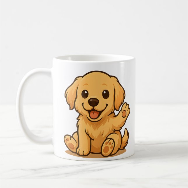 Adsible Golden Retriever Mugg - Cute Hund-drickvar (Vänster)