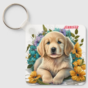 Adsible Golden Retriever Puppy Hund Nyckelring