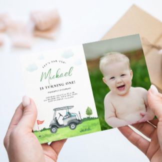 Adsible Golf Birthday Photo-inbjudan Inbjudningar