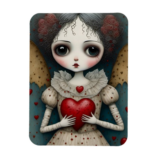 Adsible Gothic Valentine Doll Magnet (Vertikal)