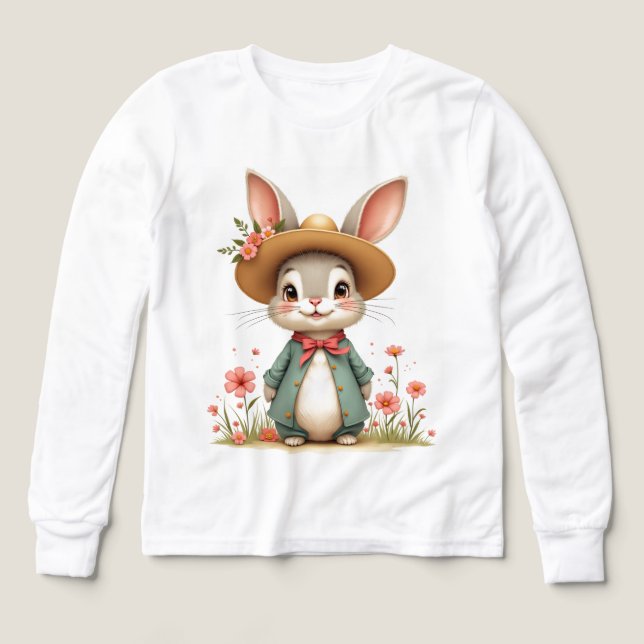 Adsible Grått Bunny T Shirt (Design framsida)