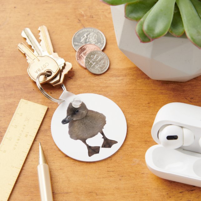 Adsible Grått Duckling Close-Up Photograph Nyckelring (Skrivbord)