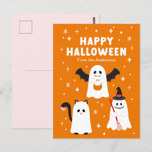 Adsible Halloween Bus eller godis Spöken Vykort