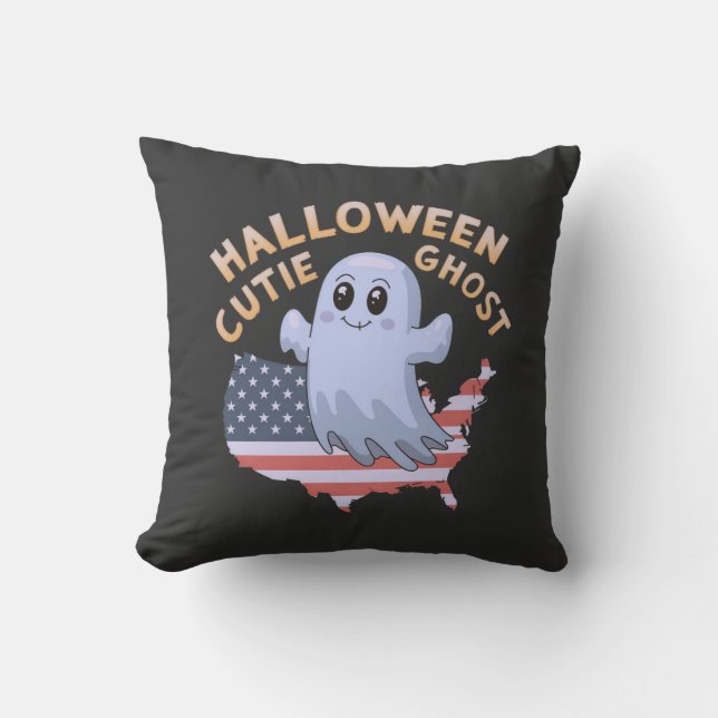 Adsible Halloween Cute Ghost Spooky, lustig Kudde (Framsida)
