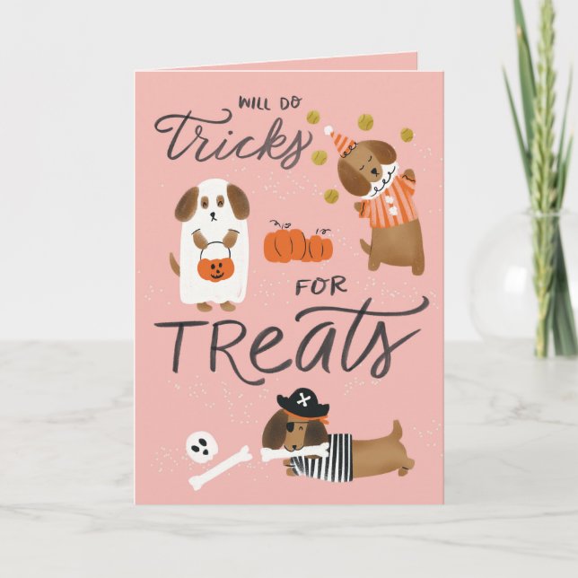 Adsible Halloween Dachshund Greeting Card Kort (Framsida)
