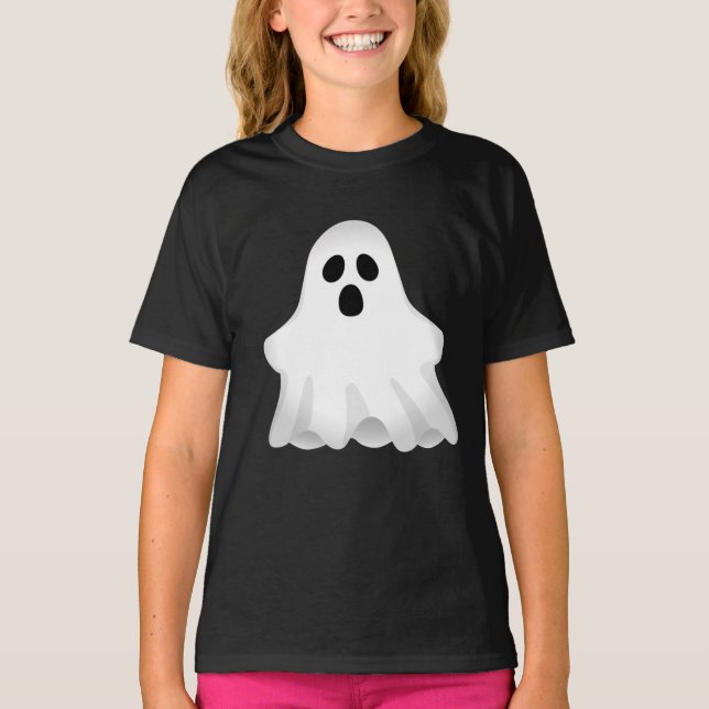 Adsible Halloween Ghost Girl's T Shirt (Framsida)