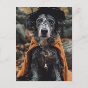 Adsible Halloween Hund AI Art Vykort