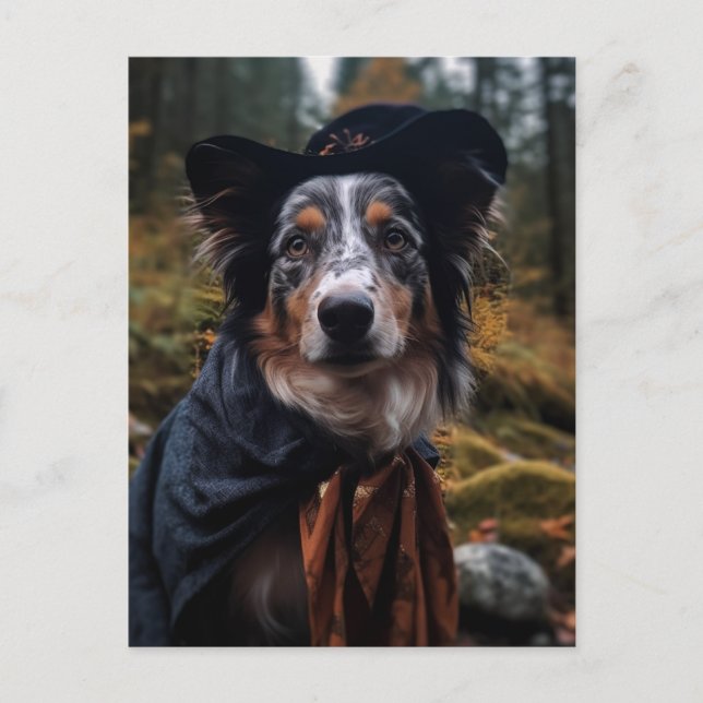 Adsible Halloween Hund Vykort (Framsida)