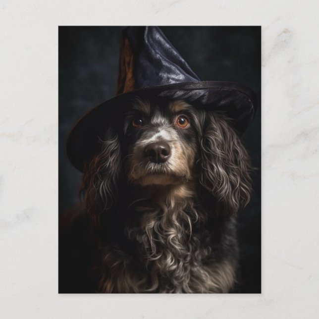 Adsible Halloween Hund Vykort (Framsida)