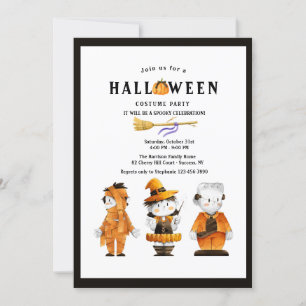 Adsible Halloween Kids Costume Party Inbjudningar