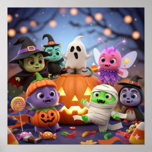 Adsible Halloween Monsters Poster