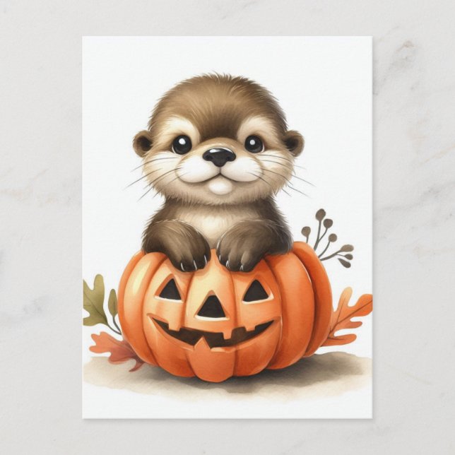 Adsible Halloween Otter Vykort (Framsida)