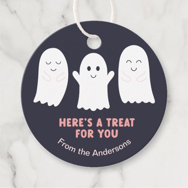 Adsible Halloween Spöken - Här är ett fördrag åt d Gåvor Etiketter (Framsida)