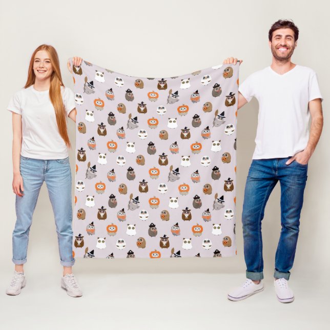 Adsible Halloween Uggla Mönster Fleecefilt (På plats)