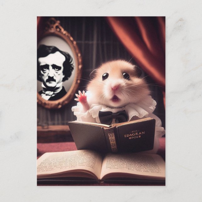 Adsible Hamster Poe Actor Vykort (Framsida)