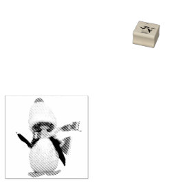 Adsible Handmade Walnut Penguin Ornament Stämpel
