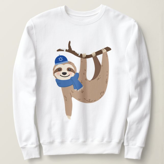 Adsible Hanukkah Sloth T Shirt (Design framsida)