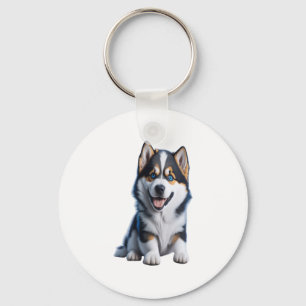 Adsible HD Alaska Malamute Puppy Porträtt - Embr Nyckelring