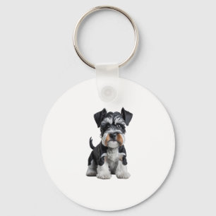 Adsible HD Miniature Schnauzer Puppy Porträtt - E Nyckelring