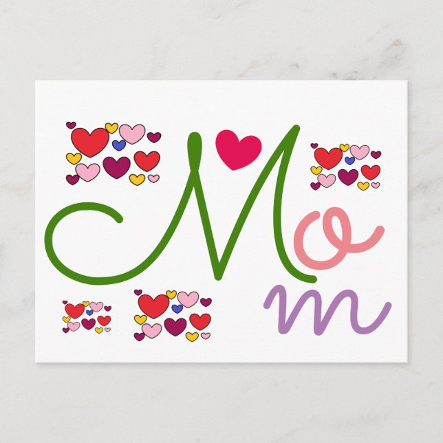 Adsible Hearts Mamma Cute Vykort (Framsida)