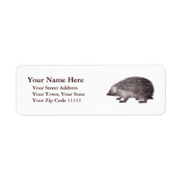 Adsible Hedgehog Antique Engrave Returadress Etikett