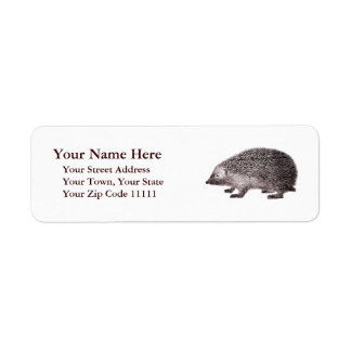 Adsible Hedgehog Antique Engrave Returadress Etikett