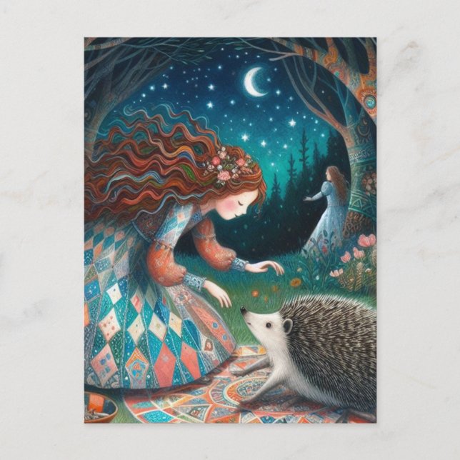 Adsible Hedgehog Fairy Tale Vykort (Framsida)