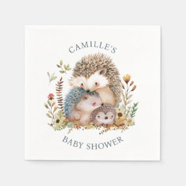 Adsible Hedgehog Family Baby Shower Pappersservett