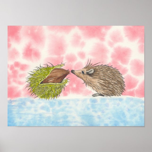 Adsible hedgehog print by Russ Billington Poster (Framsidan)