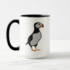 Adsible Horned Puffin Permanent Tecknad Mugg