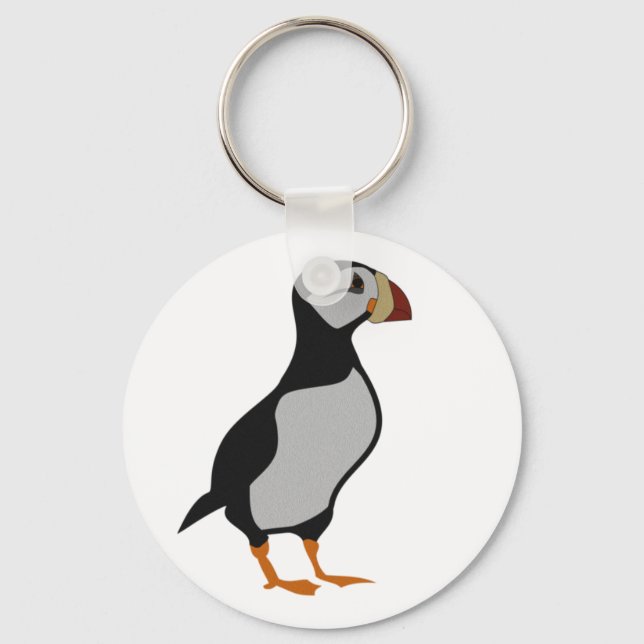 Adsible Horned Puffin Permanent Tecknad Nyckelring (Framsida)