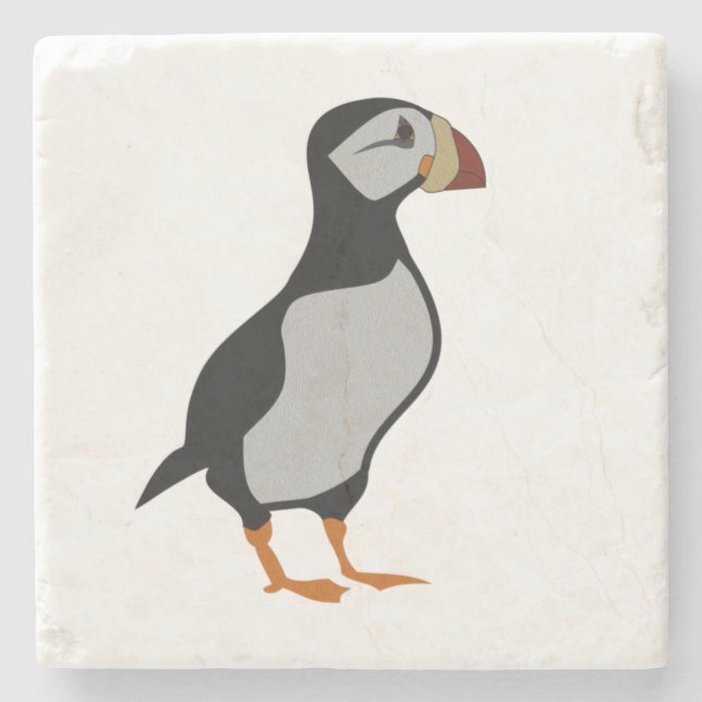 Adsible Horned Puffin Permanent Tecknad Stenunderlägg (Framsidan)