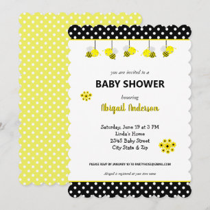 Adsible Humla Baby Shower-inbjudan Inbjudningar