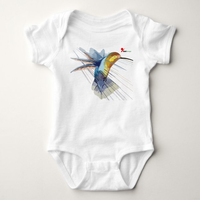 Adsible Hummingbird Baby Bodykostdräkt T Shirt (Framsida)