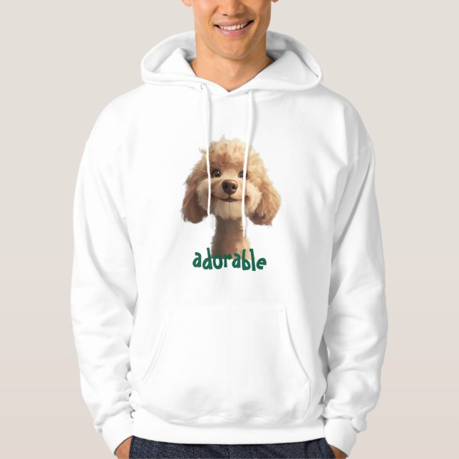Adsible Hund Illustration Hoodie - Perfekt för säl (Framsida)