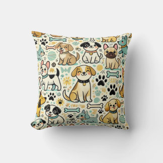 Adsible Hund Mönster Cushion Kudde
