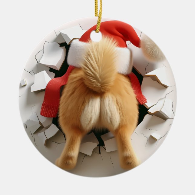 Adsible Hund Ornament - Puppy Ansikte Front & Svan (Framsidan)