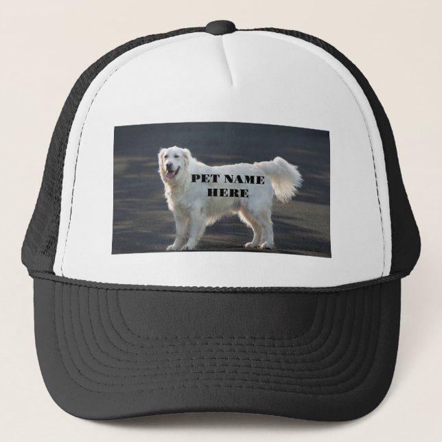 Adsible Hund Permanent Image med Pet Namn Text-Cap Keps (Framsida)