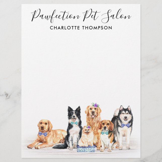 Adsible Hundar Pet Sitter Hund Groomer Business Brevhuvud (Framsida)