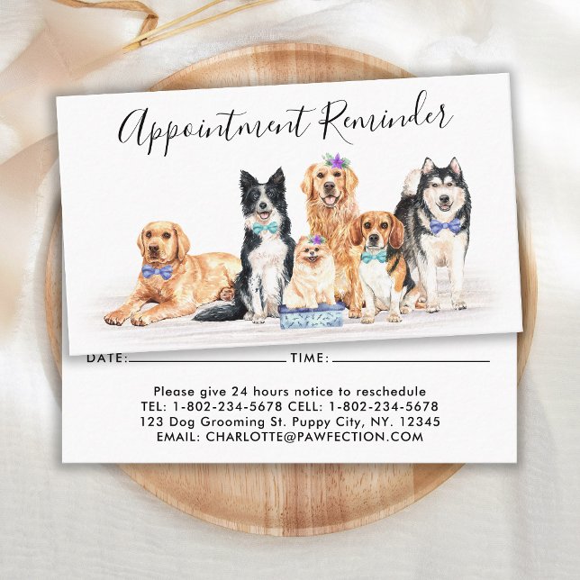 Adsible Hundar Pet Sitter Hund Groomer Business Tidsbeställning Kort (Skapare uppladdad)