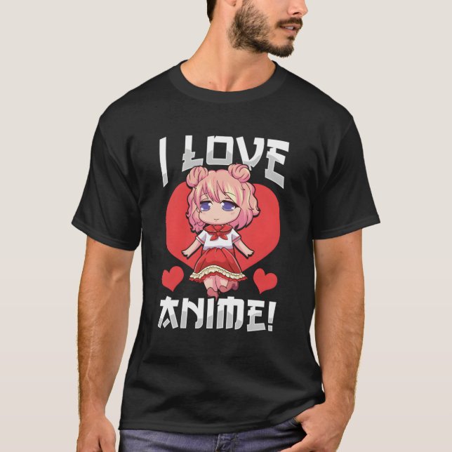 Adsible I Kärlek Anime Girl Japansk Kawaii T Shirt (Framsida)