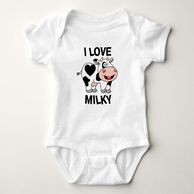 Adsible I Kärlek Milky Cow with a Heart Spot T Shirt (Framsida)