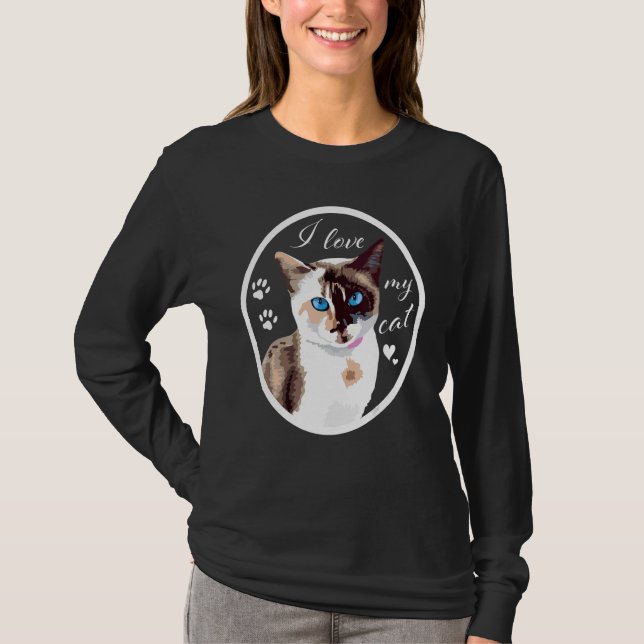 Adsible I Kärlek My Cat T Shirt (Framsida)