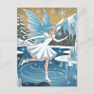 Adsible Ice Skating Fairy Vykort